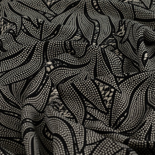 EcoVero Viscose Twill � Bladprint med prikker 