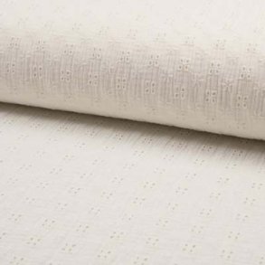 R�hvid bomuldsmusselin med broderi