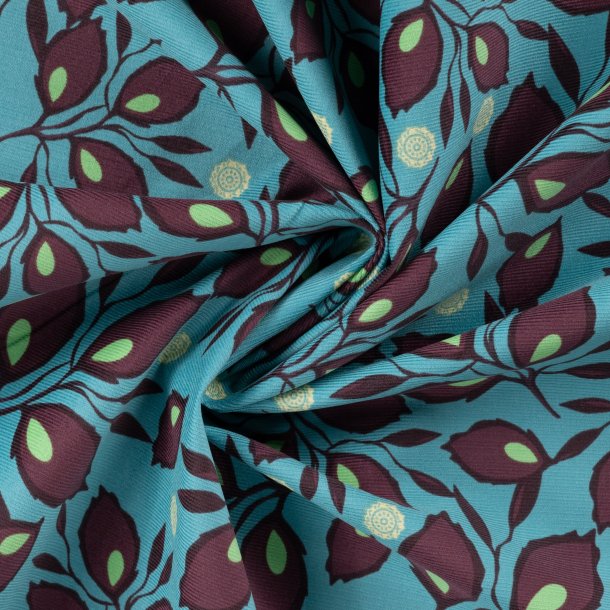 Babyfl�jl med botanisk digitalprint � Petrol