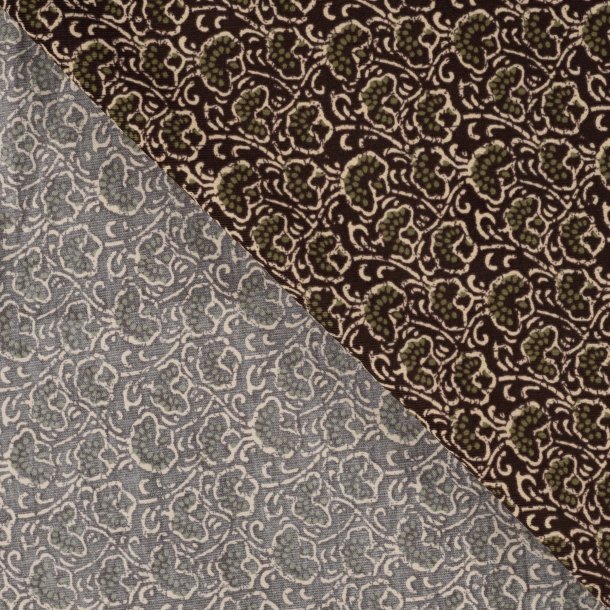 Babyfl�jl med grafisk blomsterprint � m�rkebrun/oliven