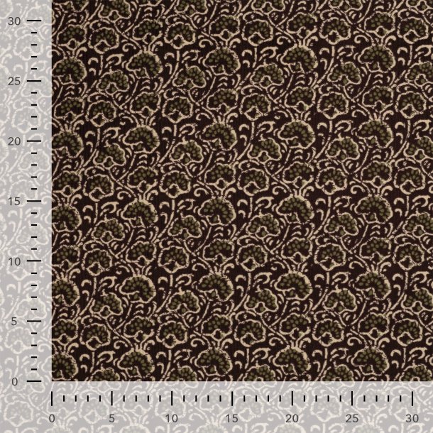 Babyfl�jl med grafisk blomsterprint � m�rkebrun/oliven