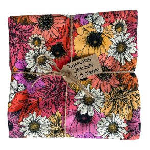 Blomstret bomulds jersey - Multi