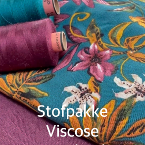 Stofpakke - Petrol Viscose & Bordeaux h�r