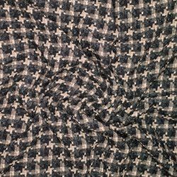 Jacquard med uld � sort/beige