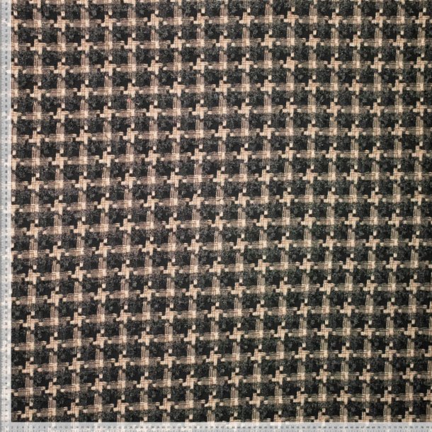 Jacquard med uld � sort/beige