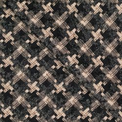 Jacquard med uld � sort/beige