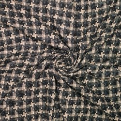 Jacquard med uld � sort/beige