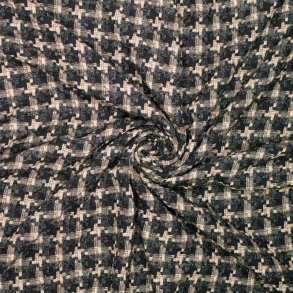 Jacquard med uld � sort/beige