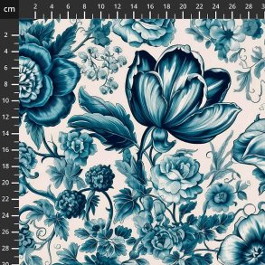 Viscose Jersey Avalana - Bl� Blomsterprint