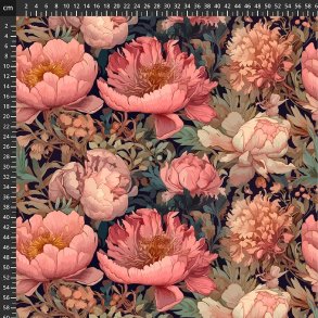 Viscose Jersey Avalana - store blomster i st�vede rosa nuancer