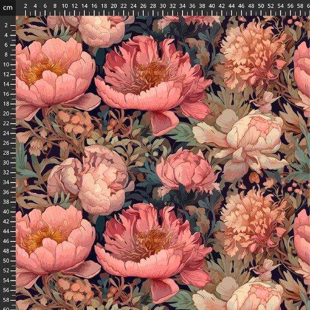 Viscose Jersey Avalana - store blomster i st�vede rosa nuancer