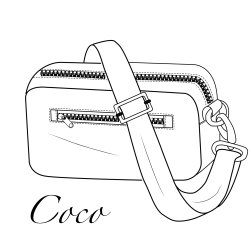 Coco crossbody taske DIY - Sort quilt med guld prikker