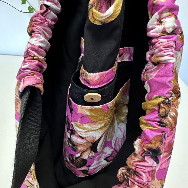 Laura skuldertaske DIY - Pink blomster