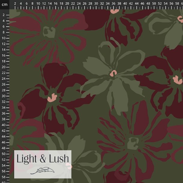 Light &amp; Lush - Viskosestof med store blomster
