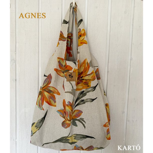 Agnes Tote bag DIY -  Orange blomst