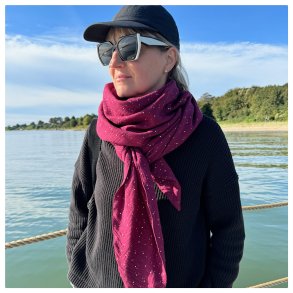 Muslin med guld - Bordeaux