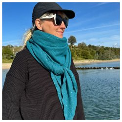 Muslin med guld - Petrol