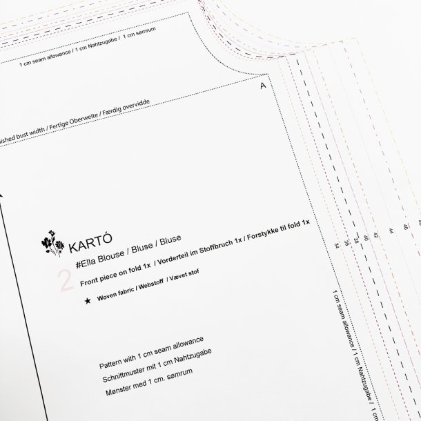 Ella bluse - Snitm�nster papir
