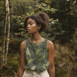  Light &Lush Viscose - botanisk mnster grn