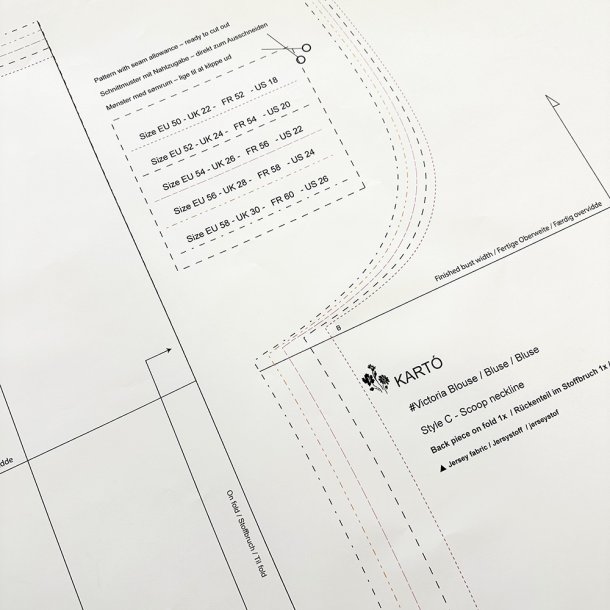 Victoria bluse - Snitmnster papir